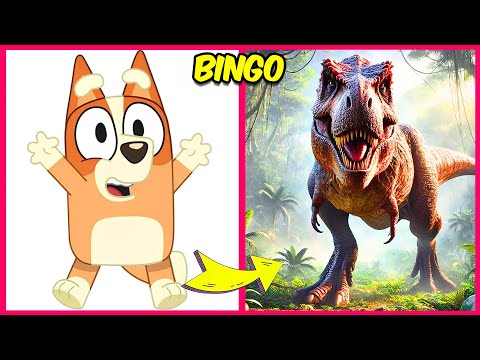 How BLUEY Characters Look as DINOSAURS + 🔊 Guess the Bluey Characters by Their Voice 🐕✅