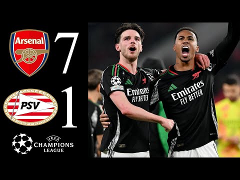 Arsenal vs PSV Eindhoven 7-1 | All Goals & Extended Highlights | Champions League 2024/25