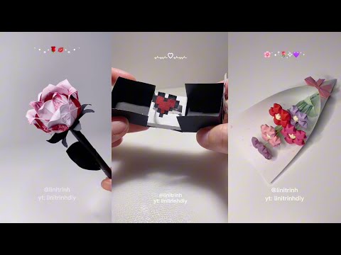 3 Valentine Gift Idea : Kisssing Rose 💋 - Pixel Ring Box 💍 - Paper Star Flower Bouquet 💐💫