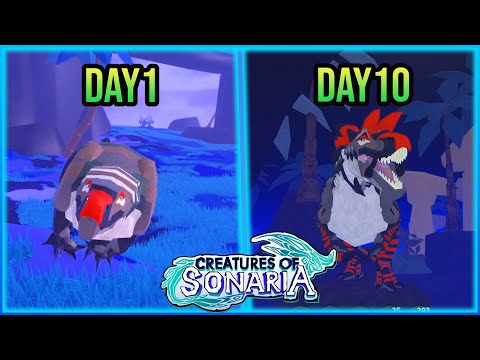 Survive 10 days with land crocodile kendyll │roblox creatures of sonaria thai