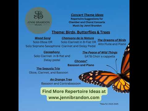 Concert Repertoire Suggestions from Jenni Brandon Music: Birds, Butterflies, and Trees