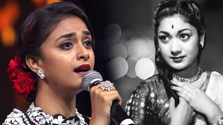 Prepare to fall in love with Keerthy Suresh for singing a classic for Mahanati Savitri