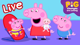 Peppa Pig BABY Episodes LIVE 🍼🧸 Pig Changes are Coming! ⭐️ Kids Cartoons #ExpectingPigChanges