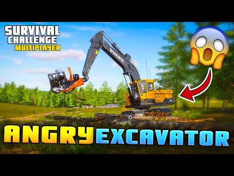 OUT OF CONTROL EXCAVATOR!! | Survival Challenge CO-OP | FS22 - Episode 66