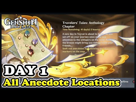 Travelers Tales Anthology Chapter DAY 1 All Anecdote Locations | Genshin Impact 5.4