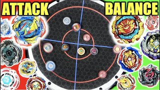 ALL ATTACK BEYBLADES vs ALL BALANCE BEYBLADES