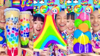 Rainbow Small to Giant Food Challenge Compilation! 🥵bubble tea boba (Part3)