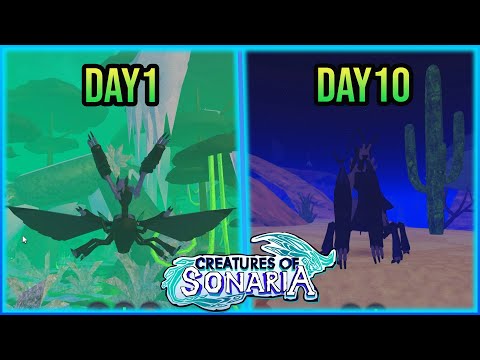 Survive 10 days with konomushi │roblox creatures of sonaria thai