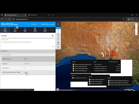 SARIG map – 250K mapsheet drilling and geochemistry data packages