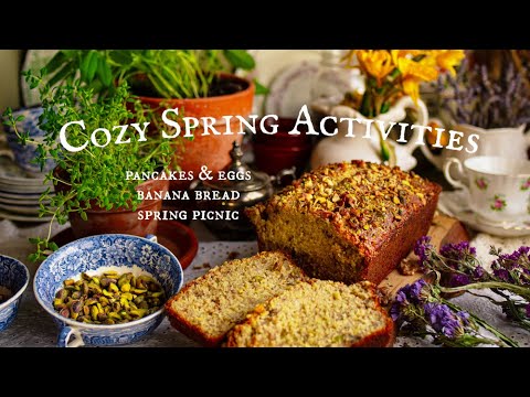 Cozy Spring Breakfast: Pancakes, Banana Bread, Seed Starting 🥞 Cinematic ASMR Cooking