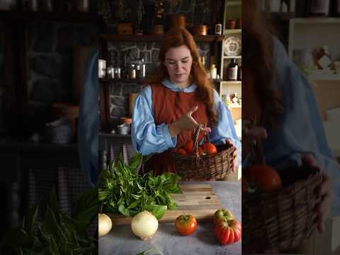 Roasted Tomato Basil Soup 🍅 One of my favorite summer suppers! #cottagecore #cookingasmr