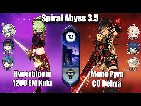 Wolf's Gravestone C0 Dehya Mono Pyro and Hyperbloom Kuki Shinobu | Genshin Impact 3.5 Spiral Abyss