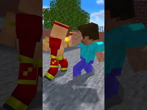 Kung fu Villager VS  Herobrine [minacraft Animation]　#shorts #マイクラ #minecraft