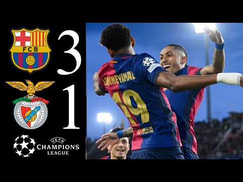 🔴 Barcelona vs Benfica Goals 3-1 Extended Highlights | UEFA Champions League Round OF 16