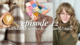 astrid sweater, traveler cowl, two of daisies, lovely ribbed scarf • episode 42, marlene knits