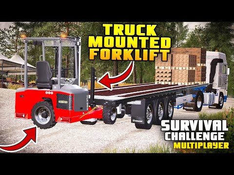 TRUCK MOUNTED FORKLIFT | Survival Challenge CO-OP | FS22 - Episode 91