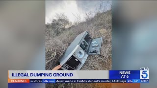 Illegal dumping ground filled with stolen ATMs, safes found off 118 Freeway in L.A. County