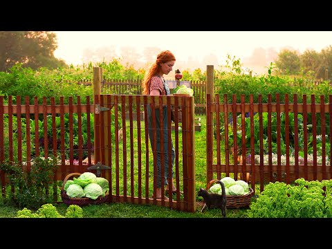 Cabbage Harvest to Homemade Sauerkraut 🥬 ASMR Cooking in the Country