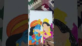 Radha krishna Art #radhakrishna #radhakrishnadrawing #radhakrishnaholi #art #drawing #shorts