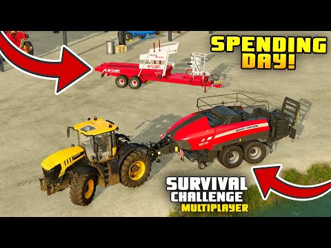 SPENDING DAY!!! | Survival Challenge CO-OP | FS22 - Episode 90