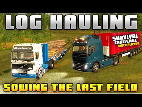 THE LAST TIME AND LOG HAULING | Survival Challenge CO-OP | FS22 - Episode 95