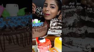 Birthday Special Chocolate Cake,Truffle,Donut,Pineapple Vanilla ice cream Cake ASMR Eating Mukbang