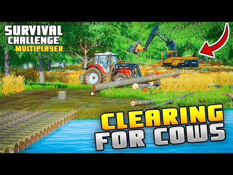 CLEARING THE ISLAND FOR COWS | Survival Challenge CO-OP | FS22 - Episode 73